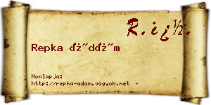 Repka Ádám névjegykártya