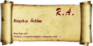 Repka Ádám névjegykártya